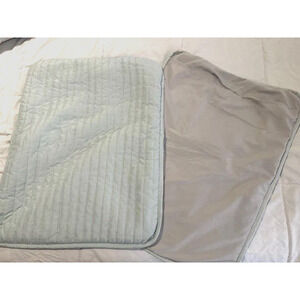 Project Runaway Quilted pattern Pillow Shams Set of 2 Pale Blue Soft 20x26 each